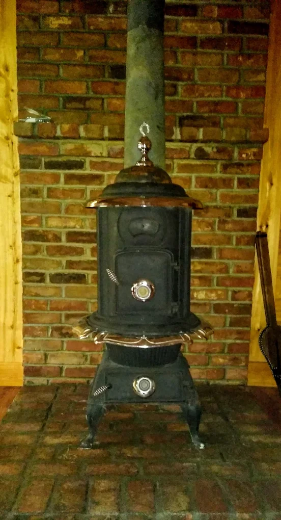 Restored cast-iron wood burning stove